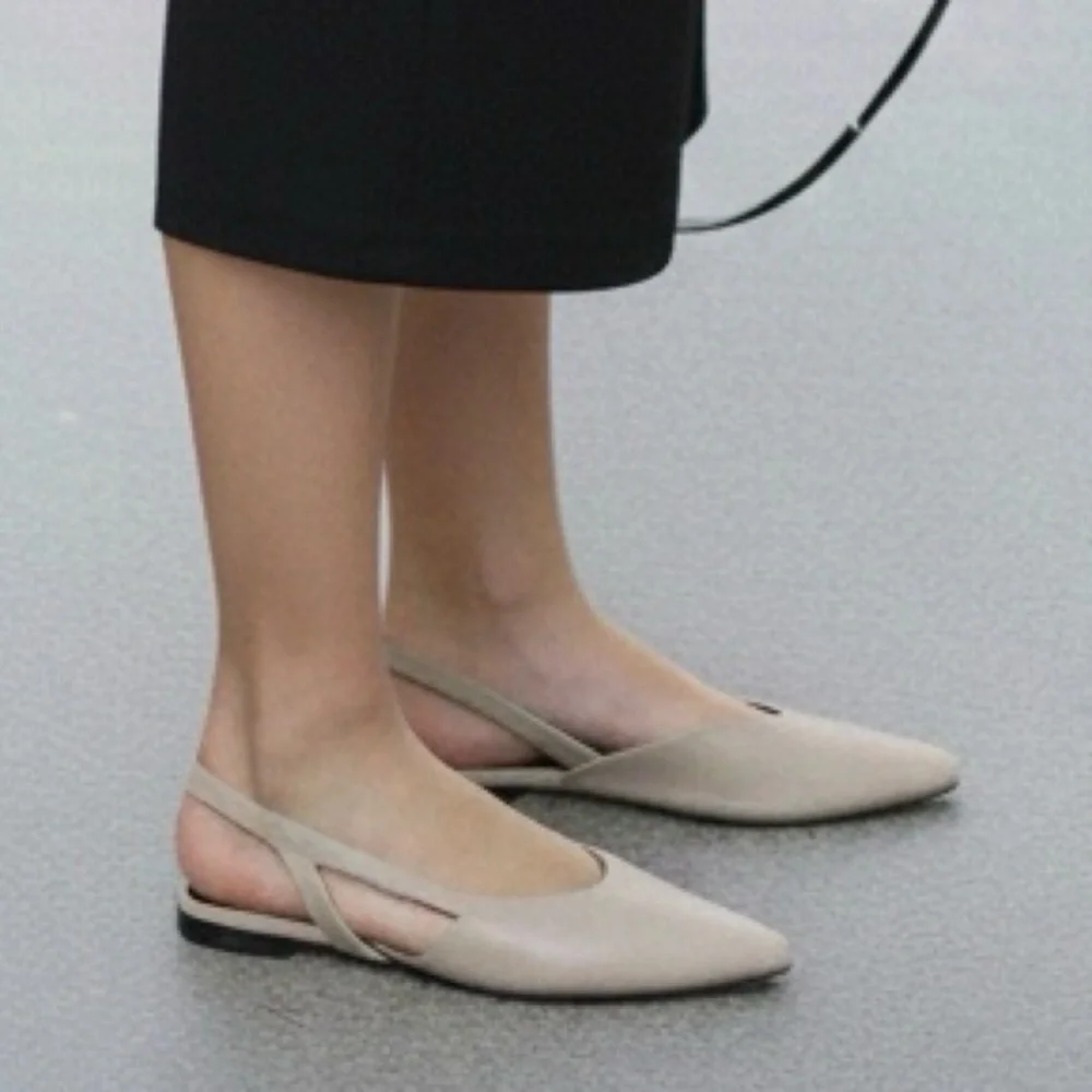 Seychelles Good Girl Ivory Leather Slingback Flats Pointed Toe Size 6 NWT - Picture 3 of 13